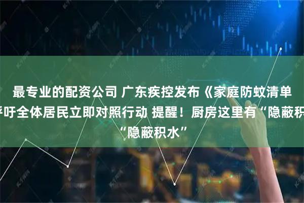 最专业的配资公司 广东疾控发布《家庭防蚊清单》呼吁全体居民立即对照行动 提醒！厨房这里有“隐蔽积水”